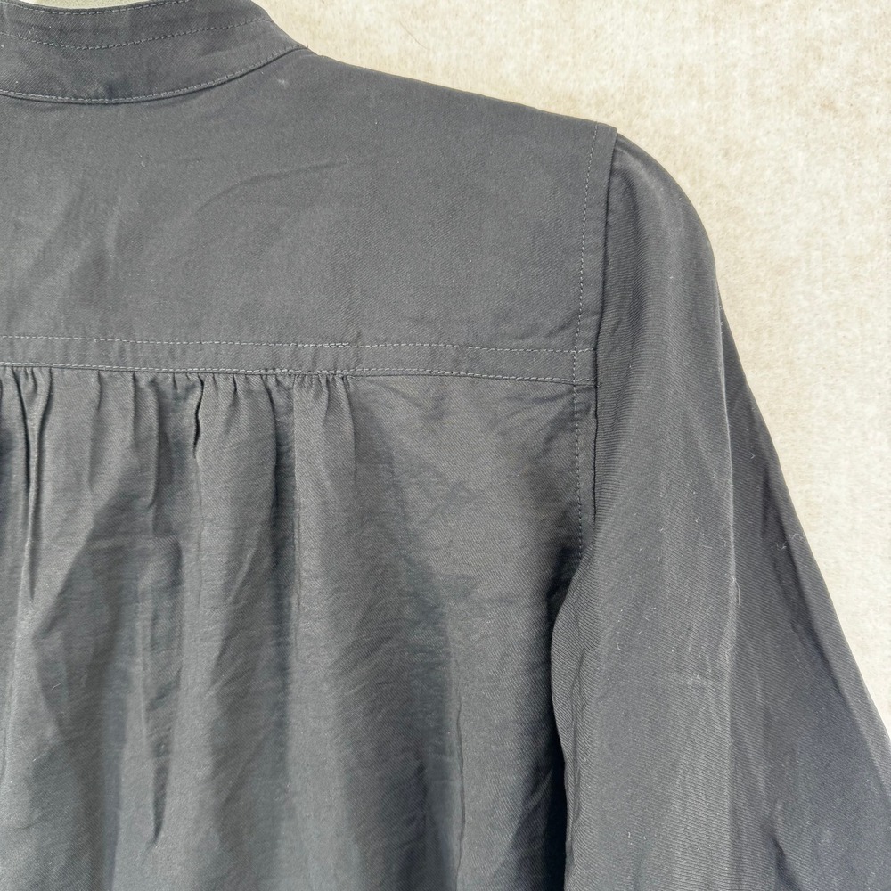 Banana Republic Womens XXS Black Mandarin Collar Balloon Sleeve Blouse NWT - Picture 3 of 8